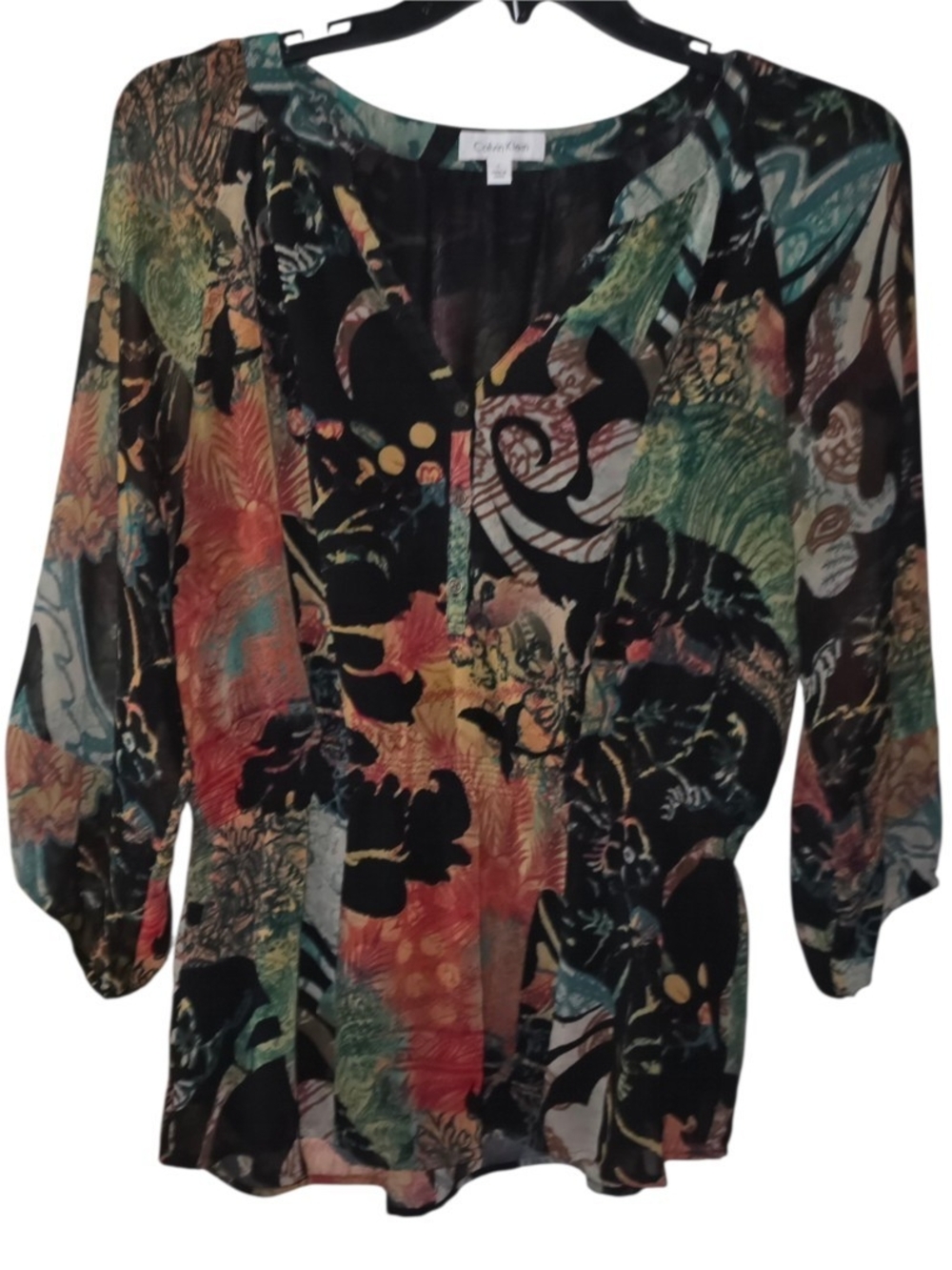 Calvin Klein Multicolored Blouse Size Large